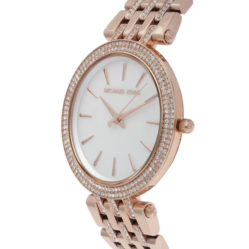 Michael Kors MK3220 rose gold strap side angle