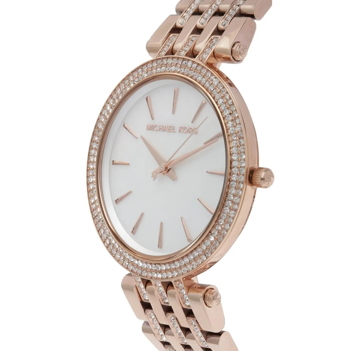 Michael Kors MK3220 rose gold strap side angle