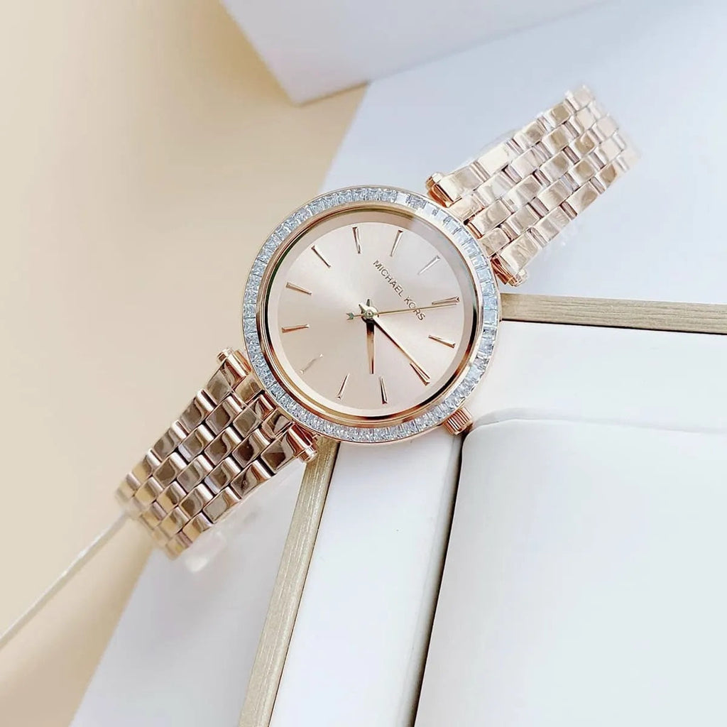 Michael Kors MK3366 women’s watch with rose gold strap and dial