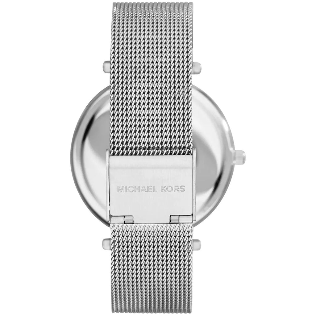 Michael Kors MK3367 silver mesh watch back view