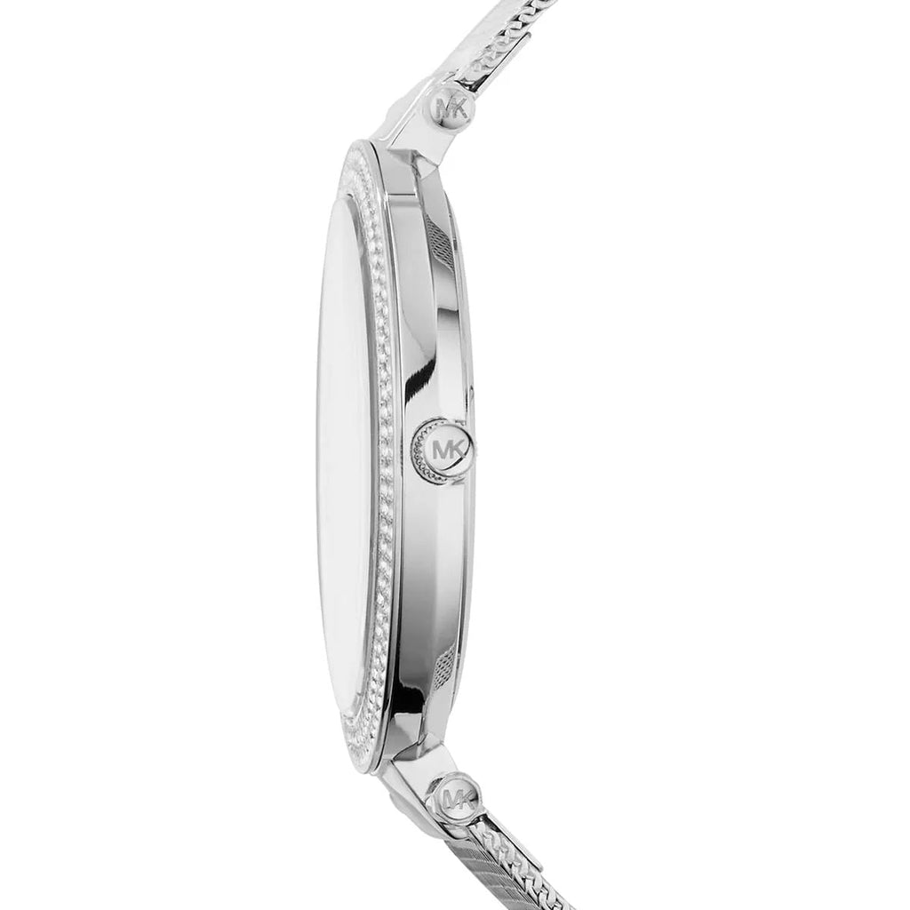 Michael Kors MK3367 silver mesh watch side profile