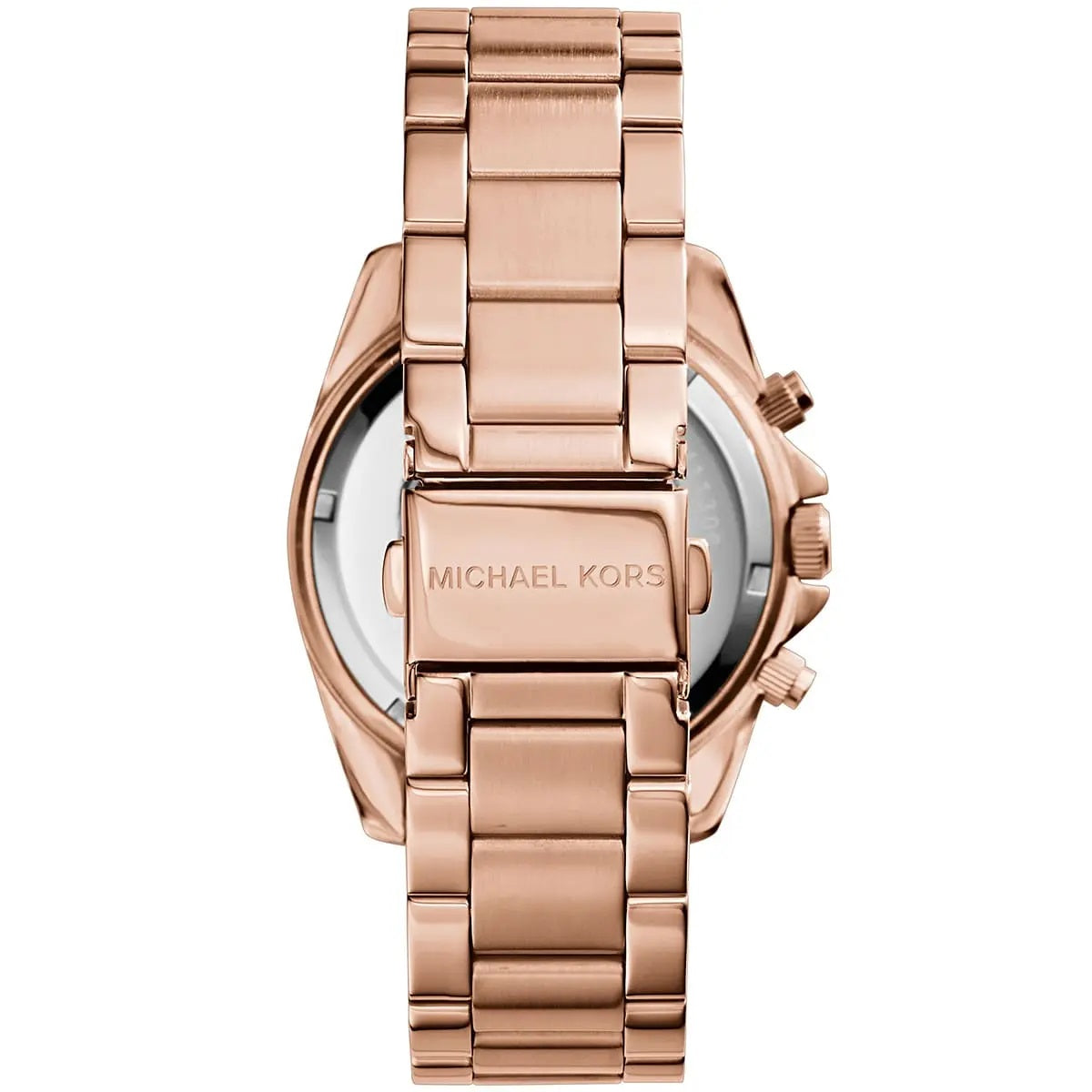 Michael Kors MK5263 rose gold watch back and clasp view