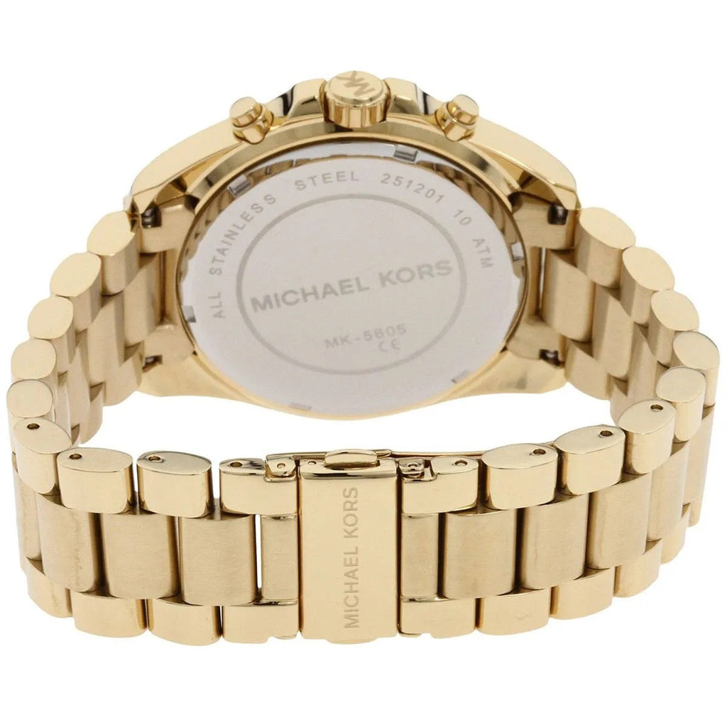 Michael Kors MK5605 gold watch back view