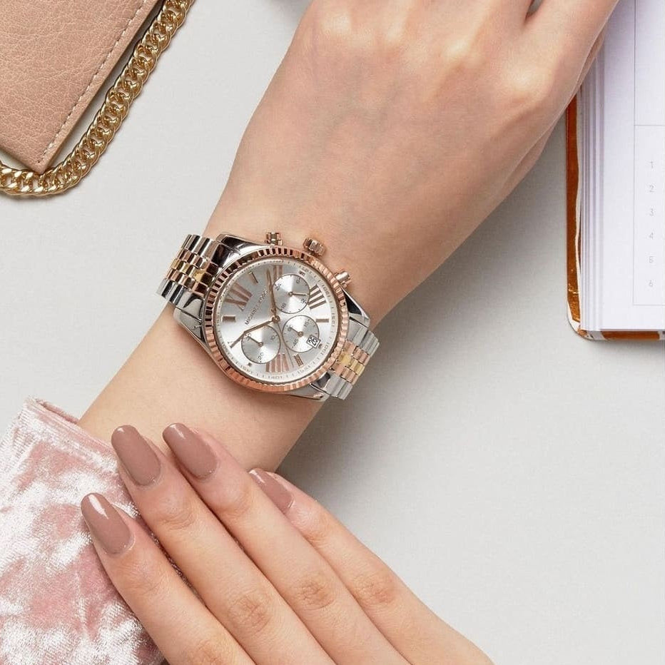Michael Kors MK5735 tricolour watch wide wrist view