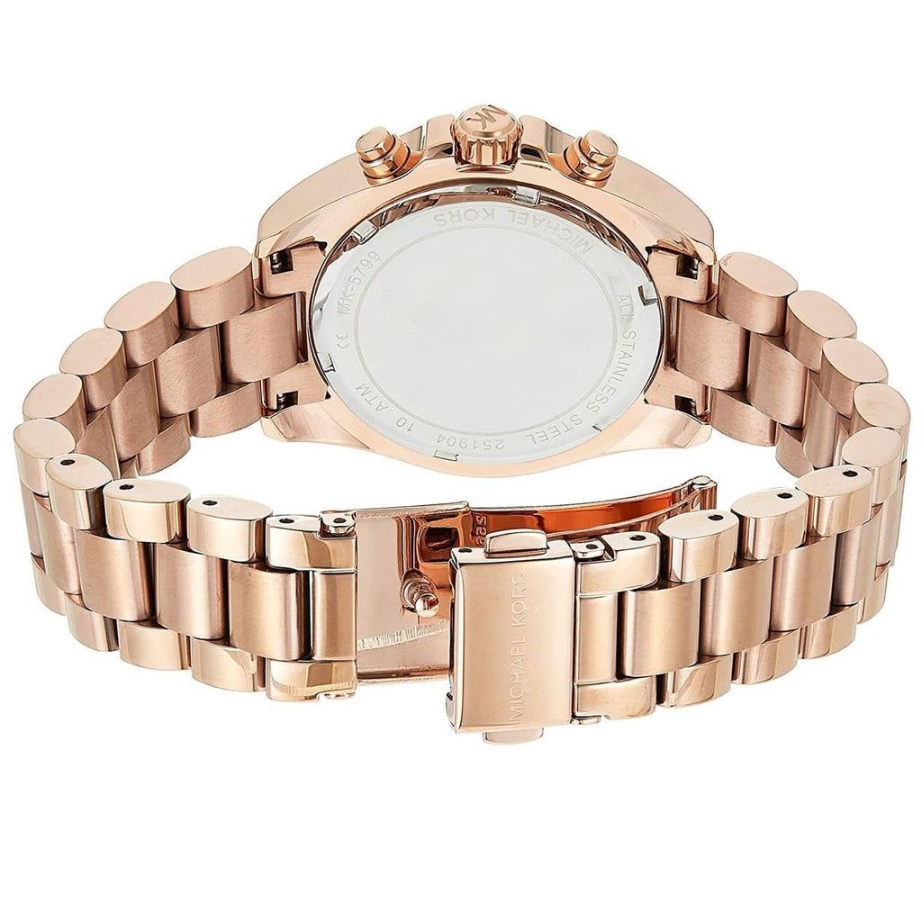 Michael Kors MK5799 rose gold watch back view