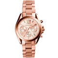 Michael Kors MK5799 Bradshaw rose gold watch front view with rose gold dial