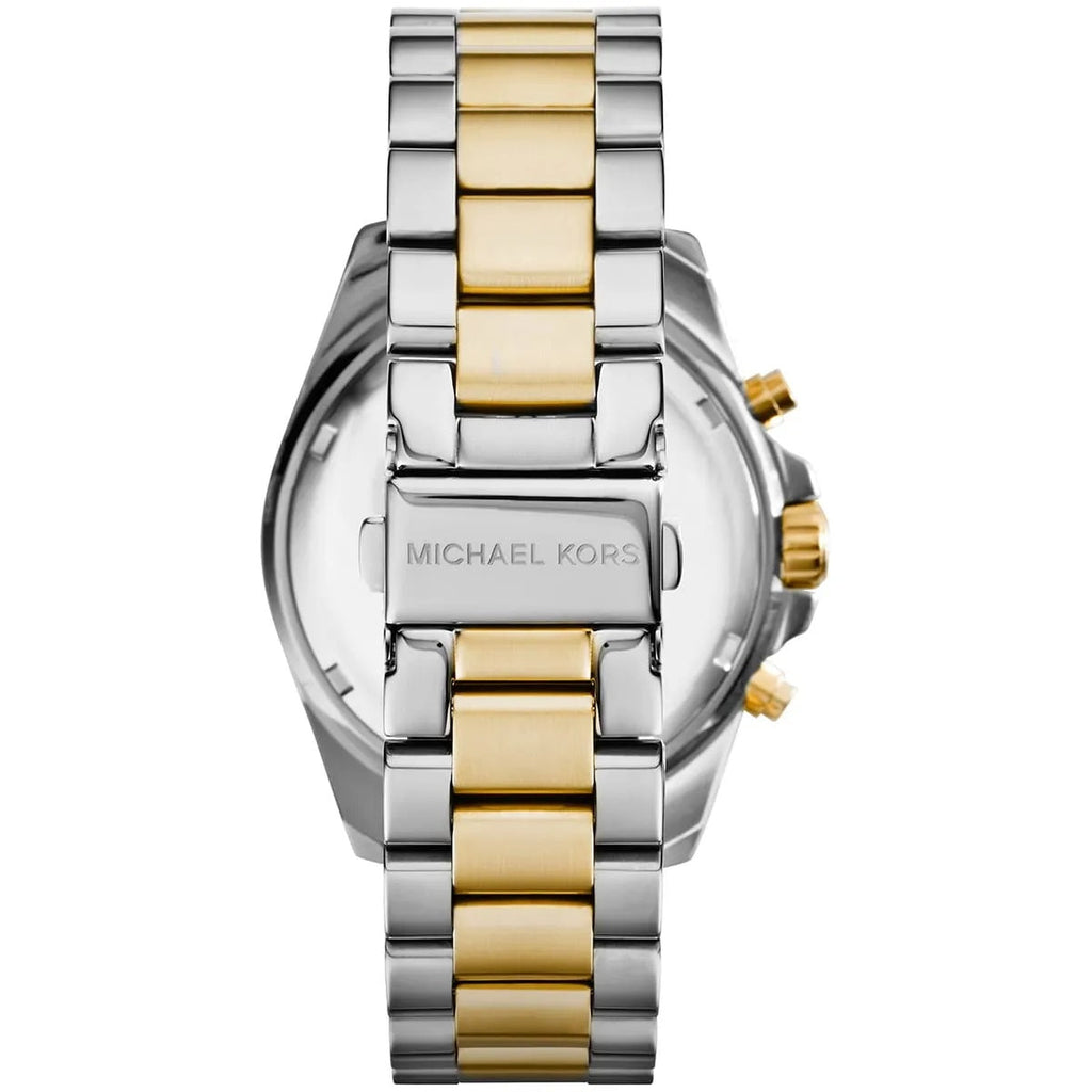 Michael Kors MK5976 two-tone watch clasp and back view