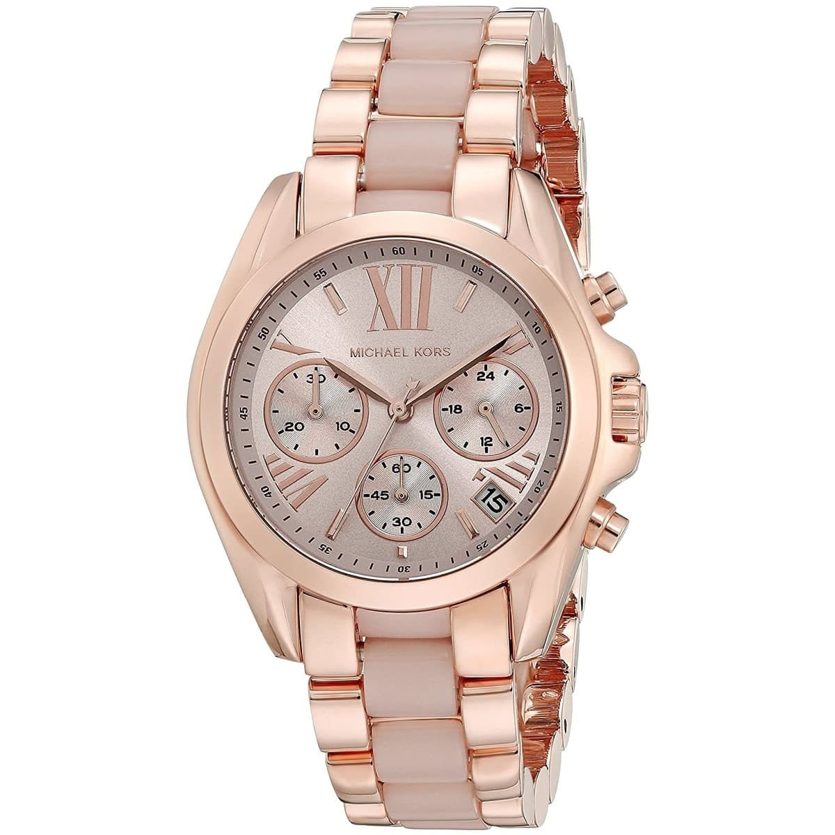 Michael Kors MK6066 women’s watch with rose gold strap and gold dial