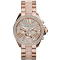 Michael Kors MK6096 Wren rose gold watch front view with rose gold dial