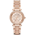 Michael Kors MK6110 Mini Parker rose gold watch front view with rose gold dial