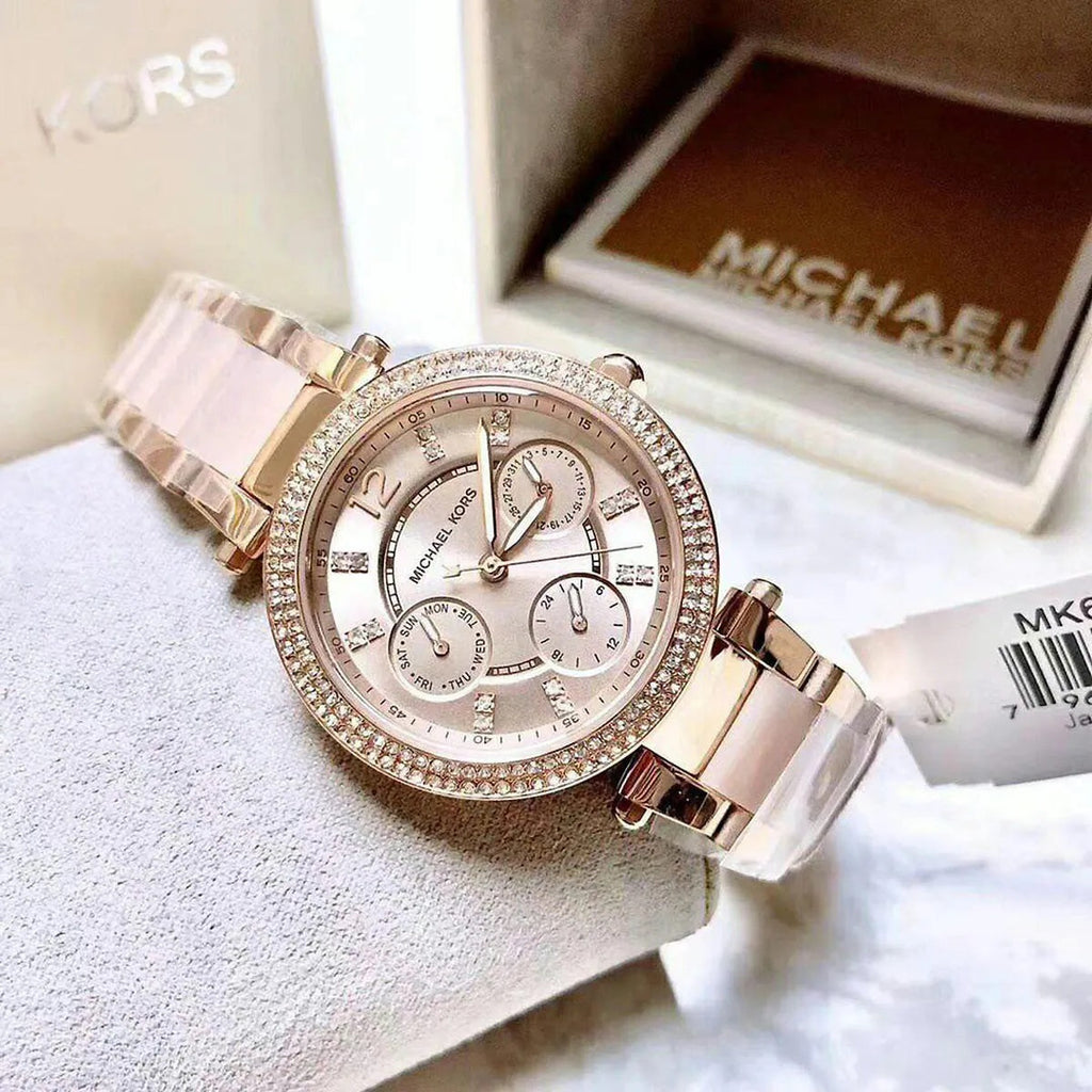 Michael Kors MK6110 women’s watch with rose gold strap and dial