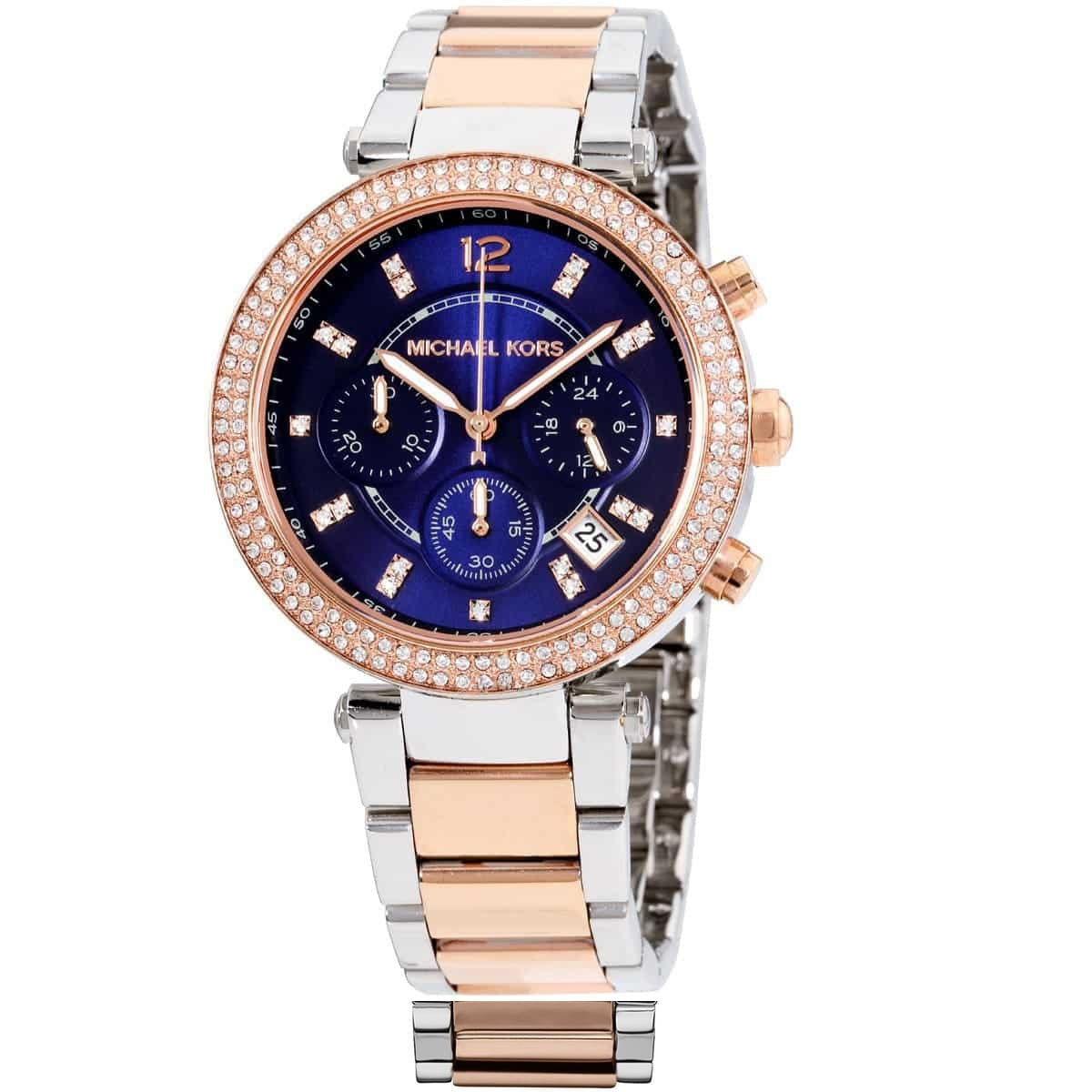 Michael Kors MK6141 blue dial close-up
