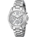Michael Kors MK6174 Bradshaw silver watch front view with silver dial
