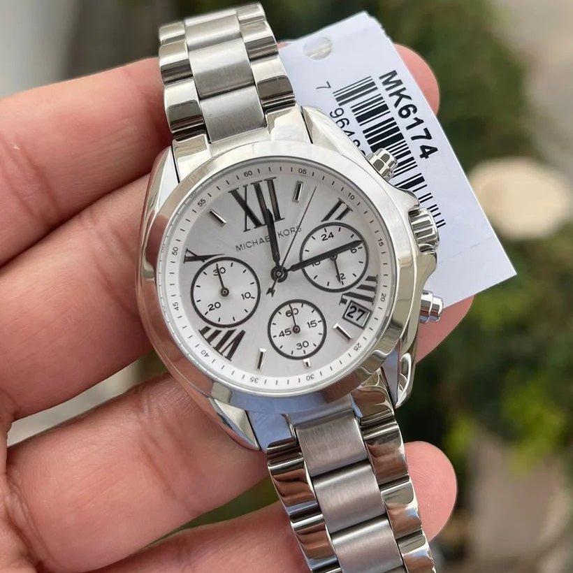 Michael Kors MK6174 women’s watch with silver strap and silver dial
