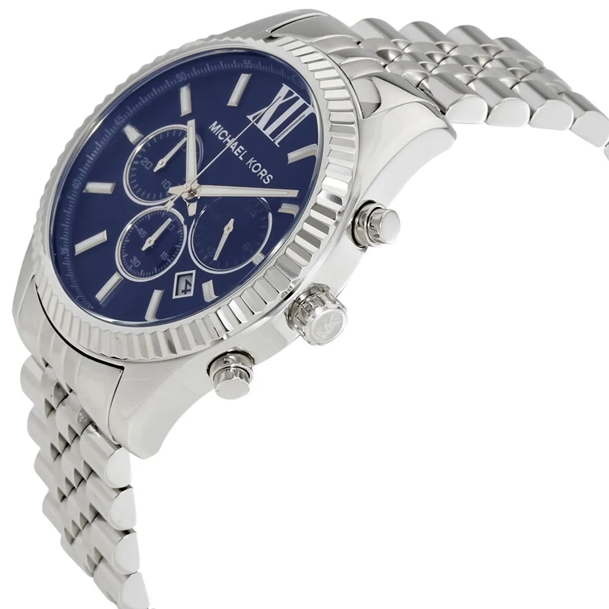 Michael Kors MK8280 angled view with blue dial