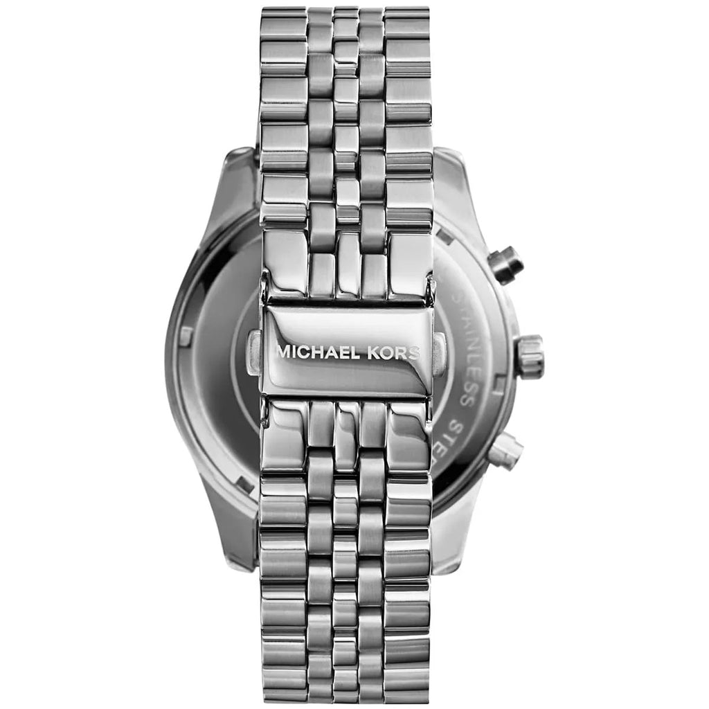 Michael Kors MK8280 silver watch clasp and back view