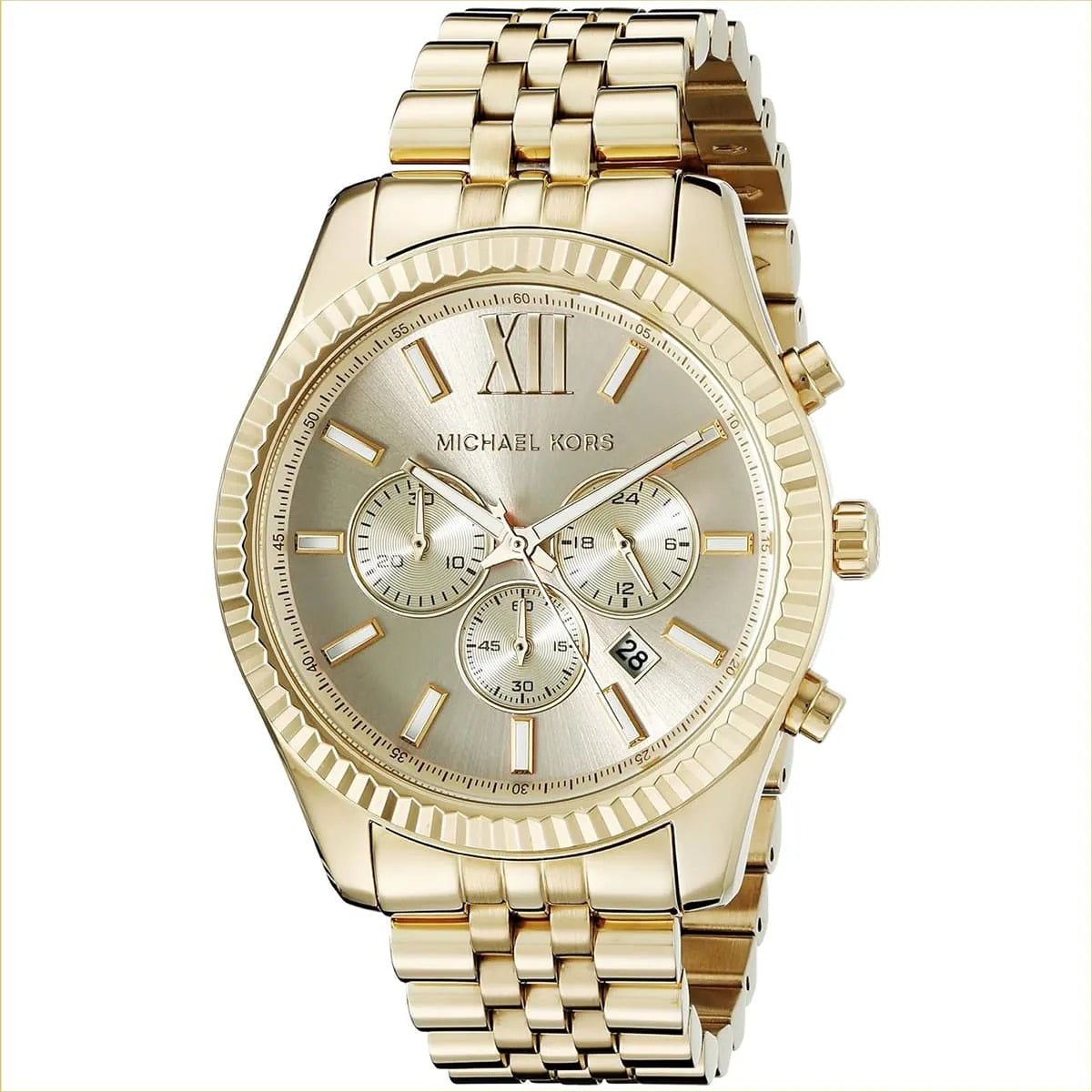 Michael Kors MK8281 men’s watch with gold strap and gold dial