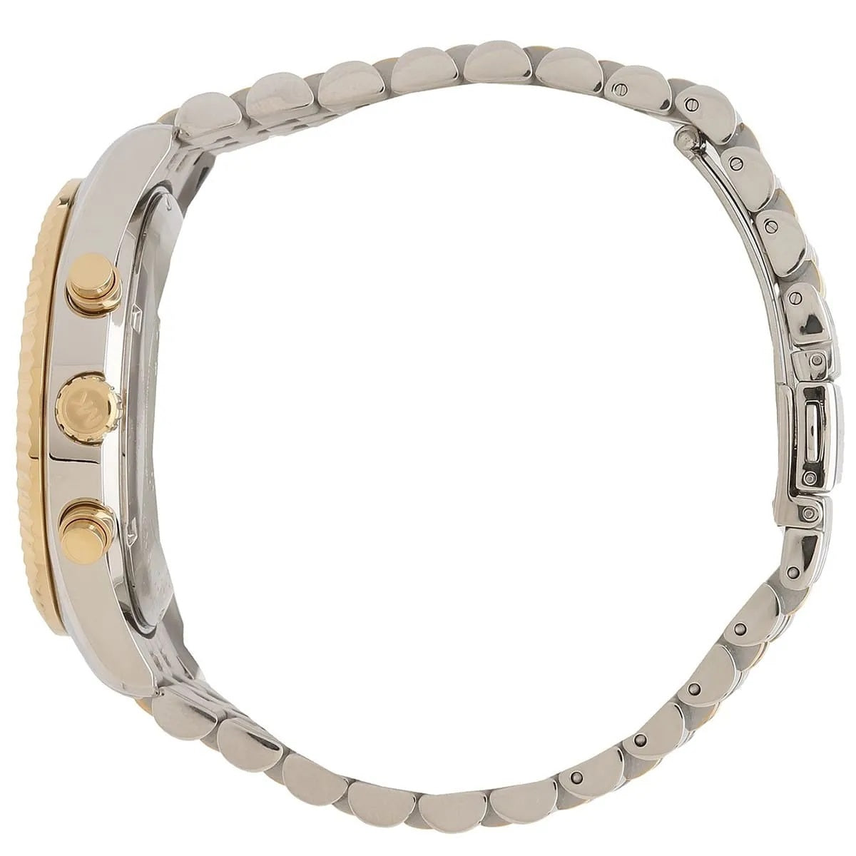 Michael Kors MK8344 two-tone gold and silver watch side view
