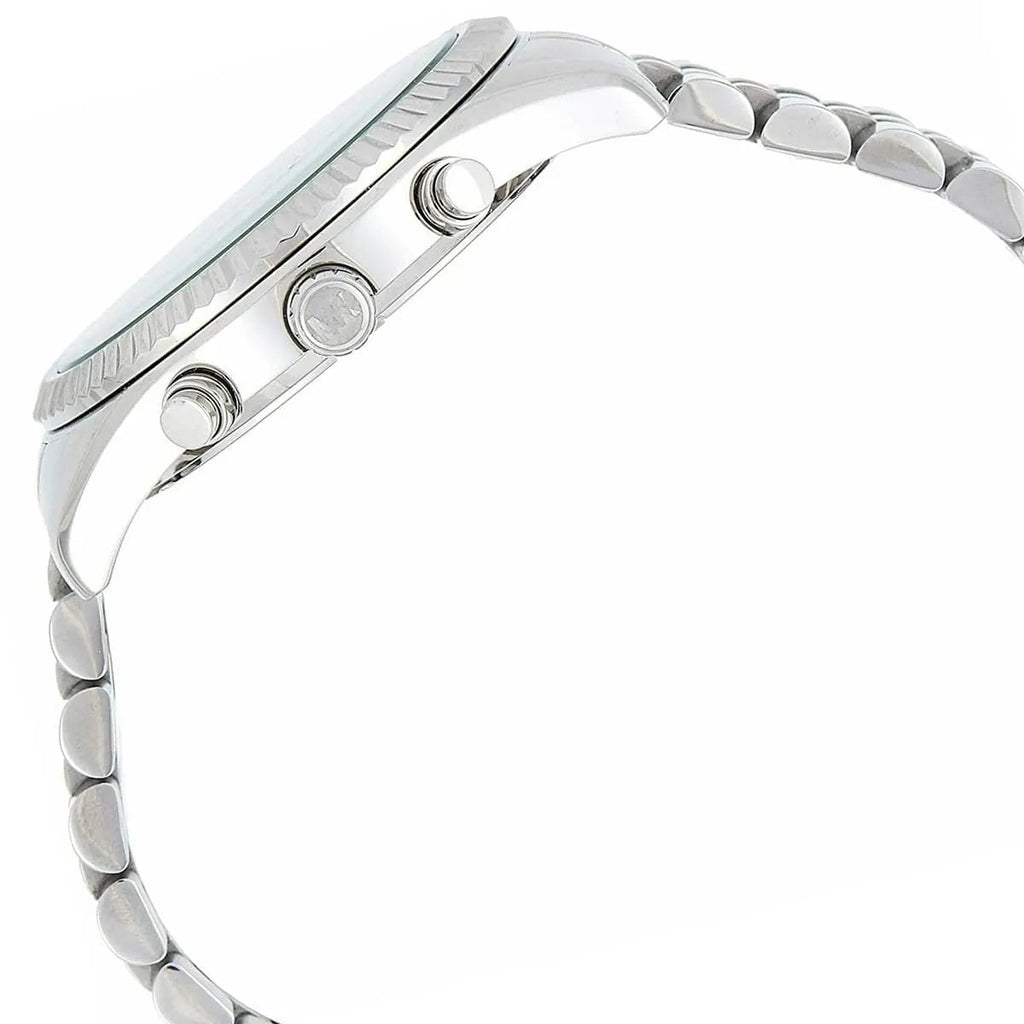 Michael Kors MK8405 silver strap watch side view