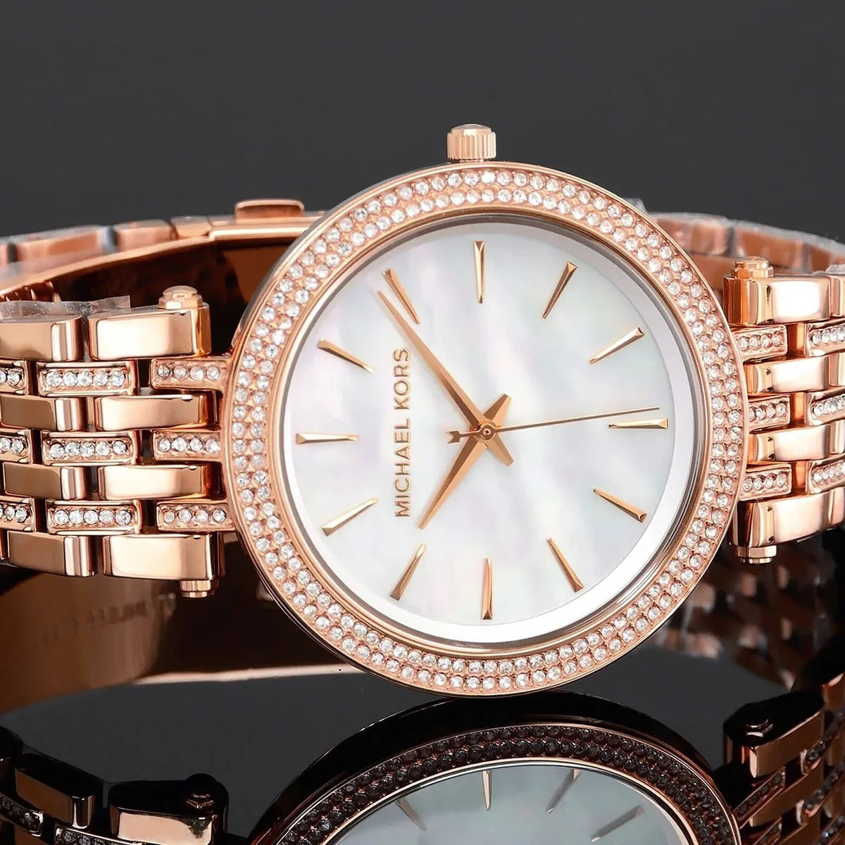 Michael Kors MK3220 Darci rose gold watch front view