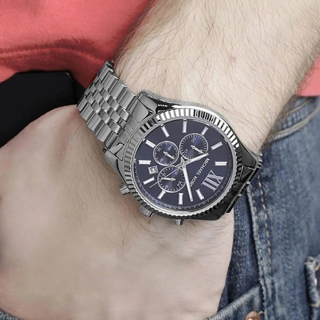 Michael Kors MK8280 men’s stainless steel watch detail