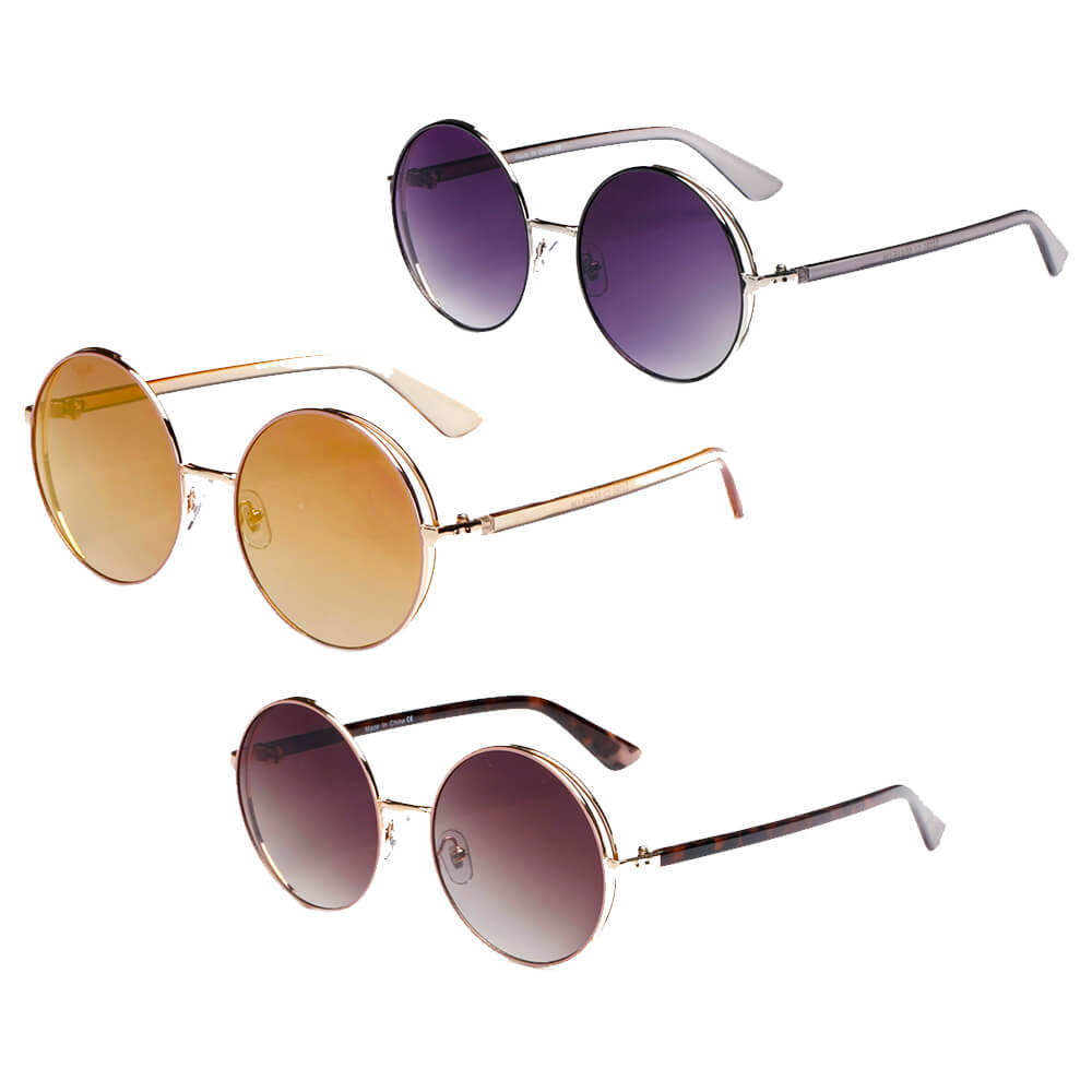Kenike Karlstad classic round Lennon sunglasses mixed colour view