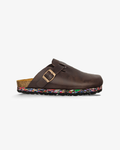Nuoceans TRUFFLE recycled vegan leather clog in dark brown main product image