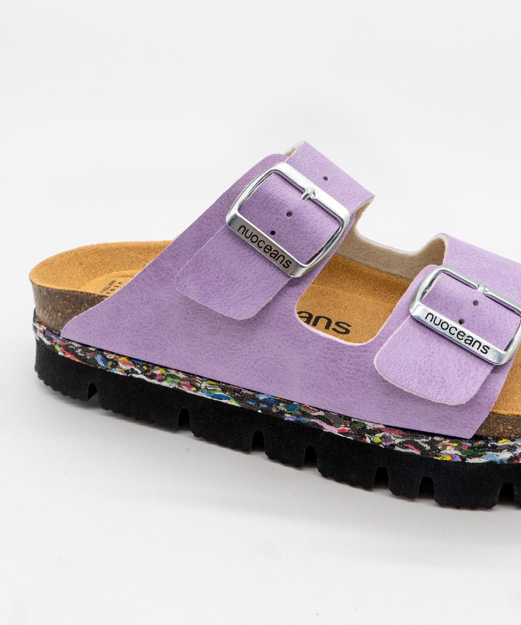 Nuoceans LILA lilac platform sandal close-up product detail