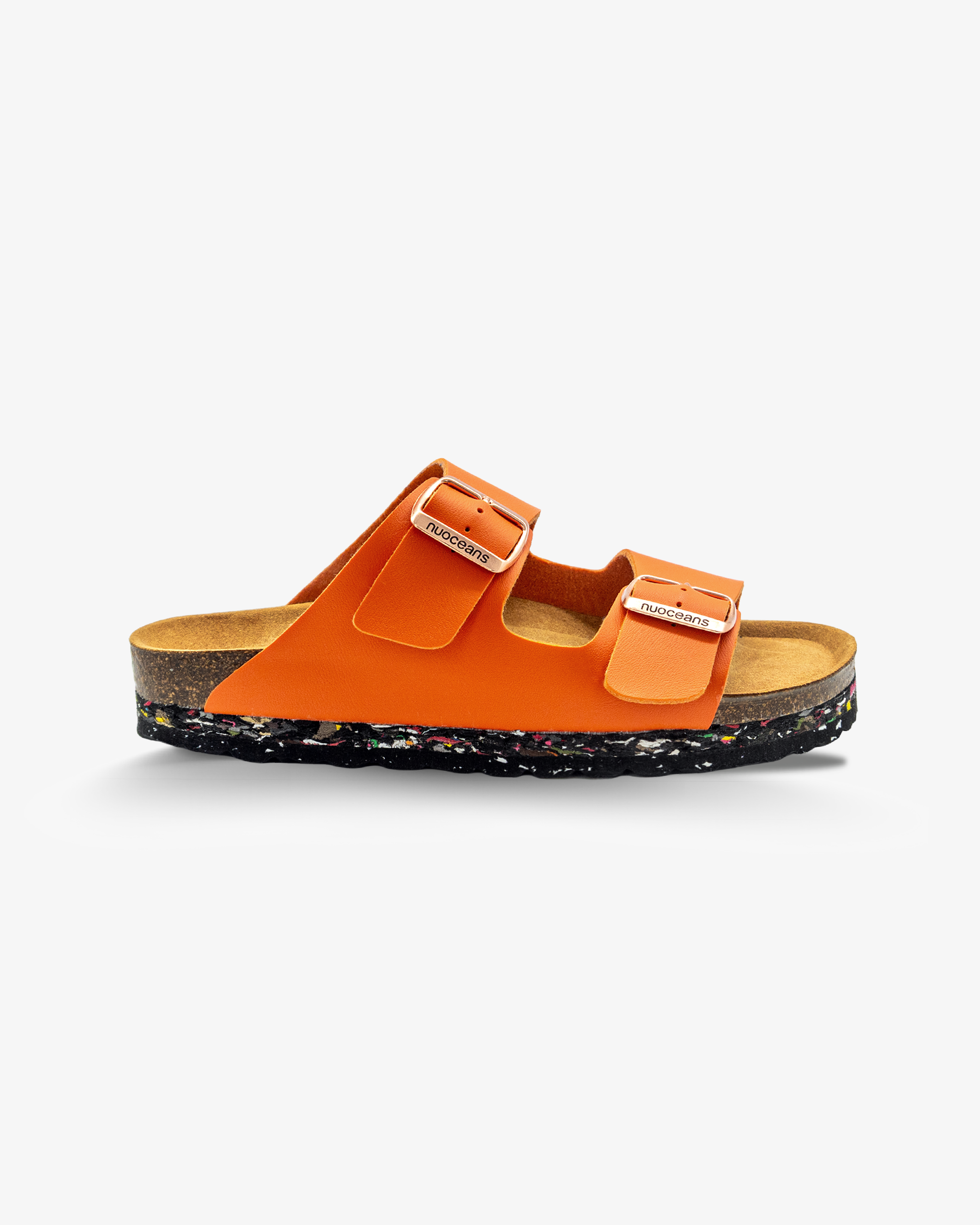 Nuoceans TROPIC recycled vegan leather sandal in orange main product image