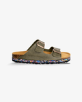 Nuoceans NORI recycled vegan leather sandal in khaki main product image