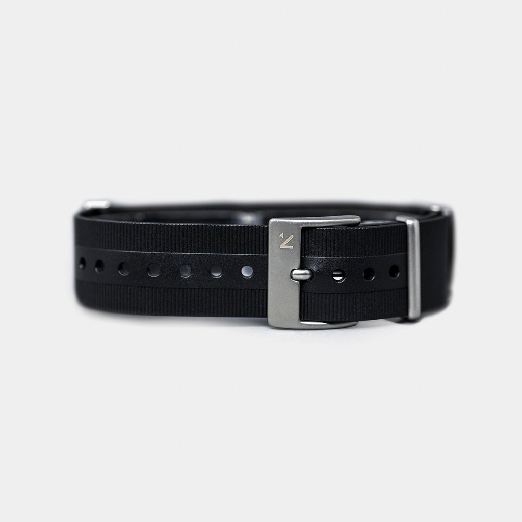 Rotate North black rubber NATO watch strap