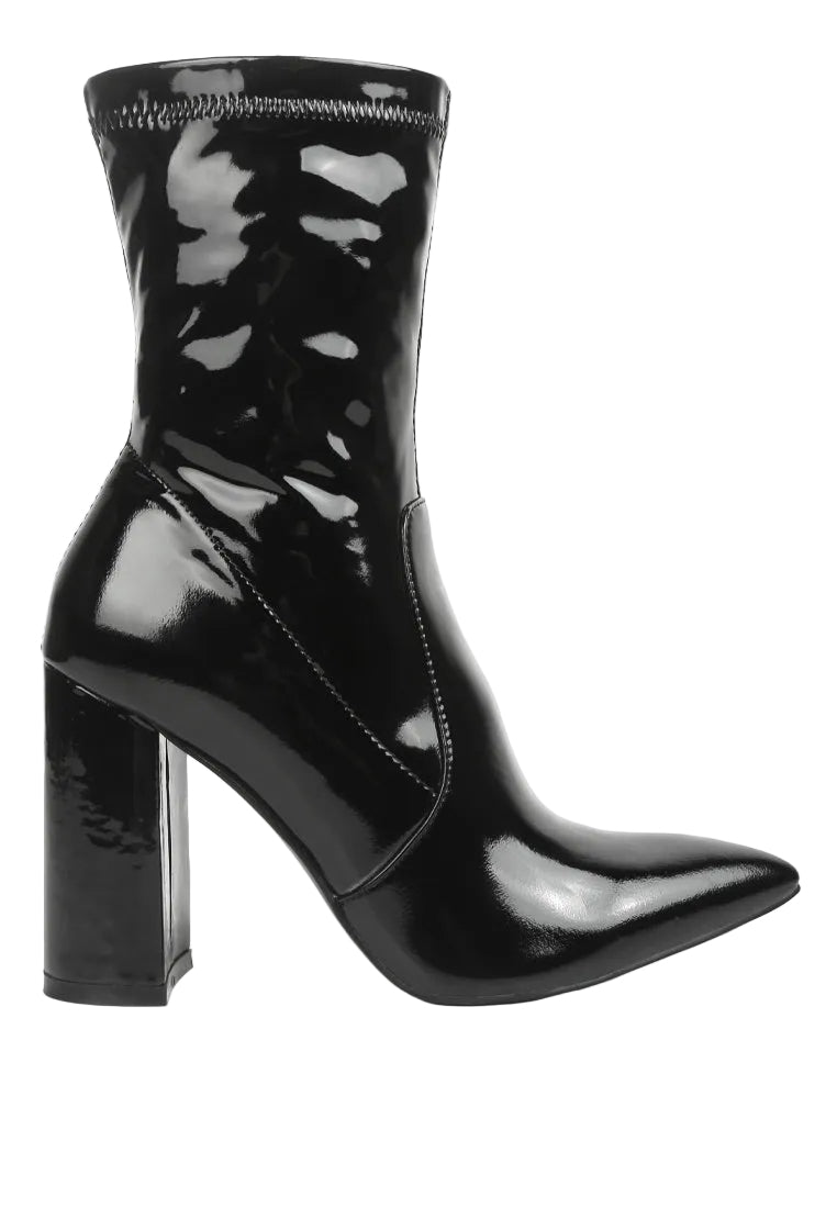 Kenike Pluto black block heel stiletto ankle boot variant
