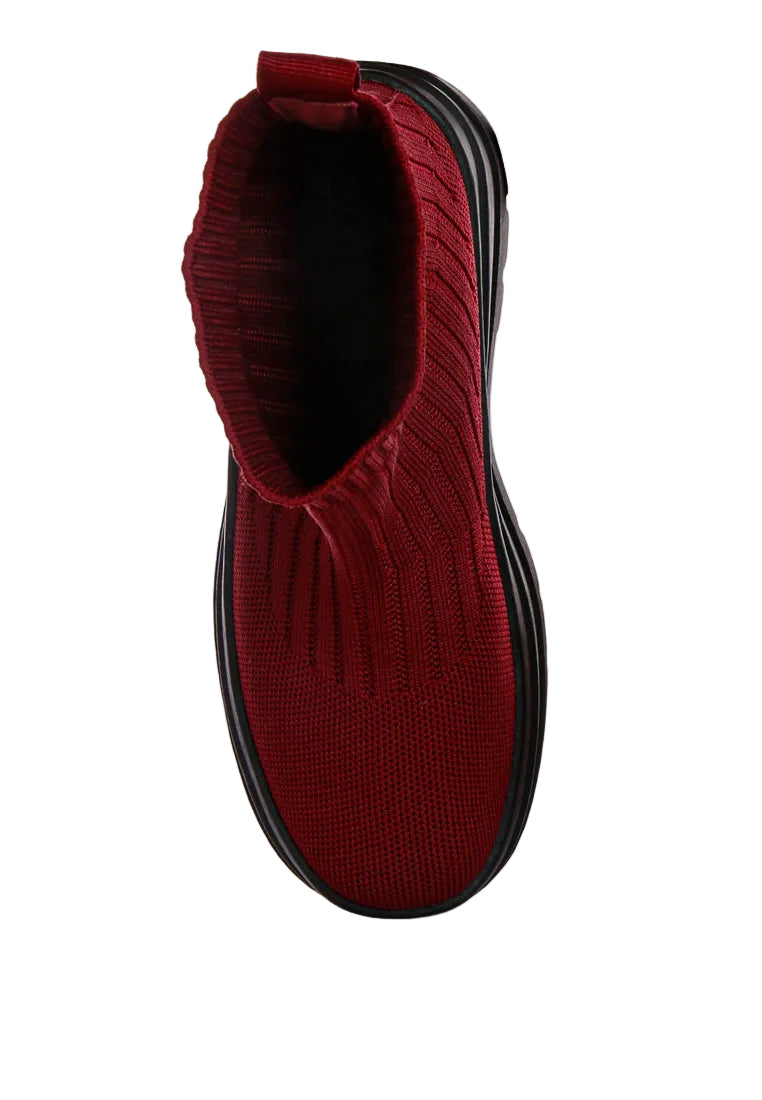 Kenike Quavo burgundy black platform boots lug sole detail