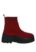 Kenike Quavo burgundy black knitted platform chunky boots variant