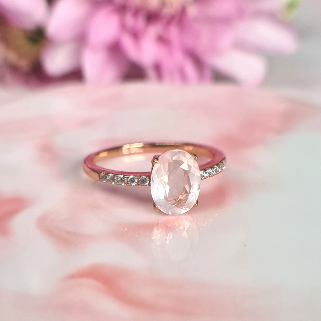 Rose quartz ring social image