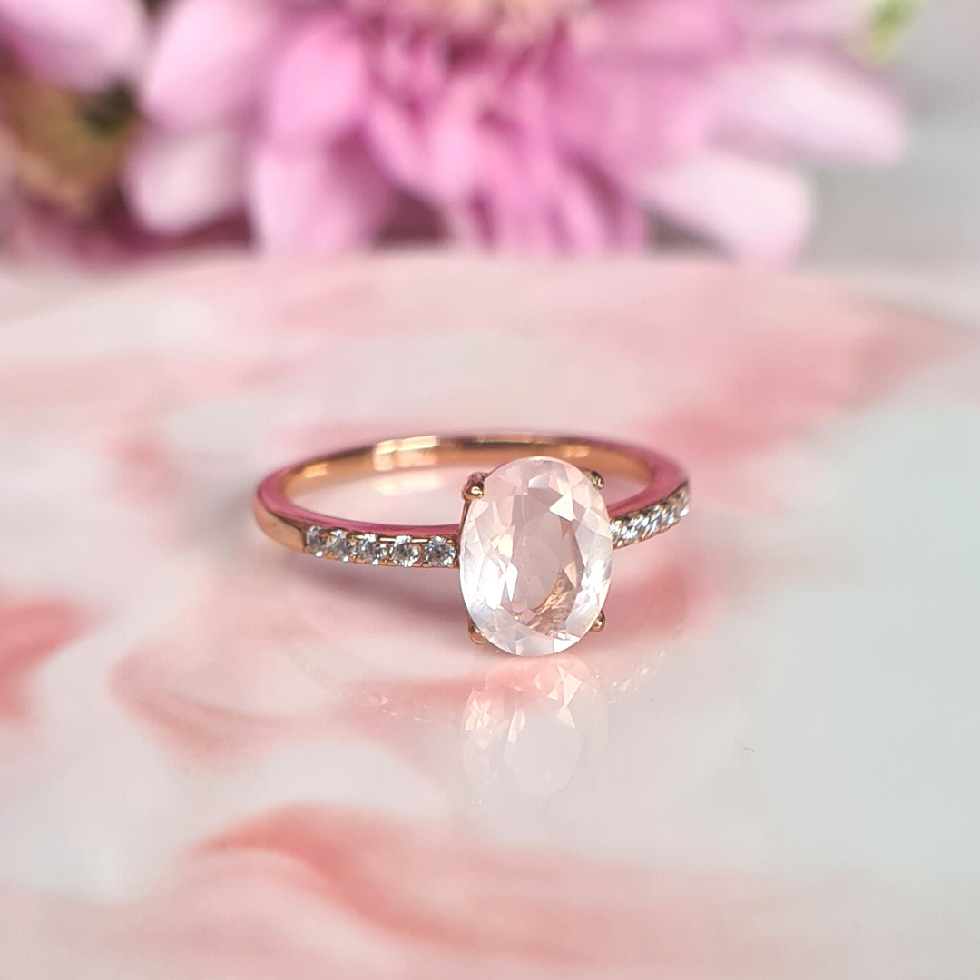 Rose quartz ring social image