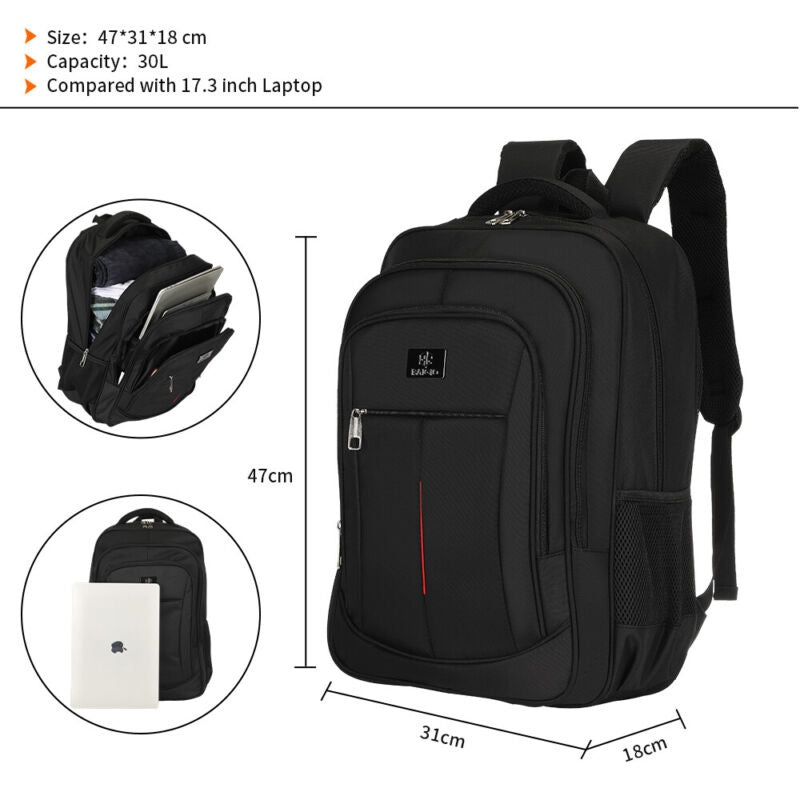 Kenike anti-theft laptop rucksack side pocket detail