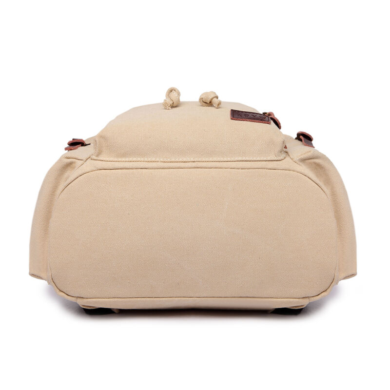Kenike beige unisex backpack rear panel view