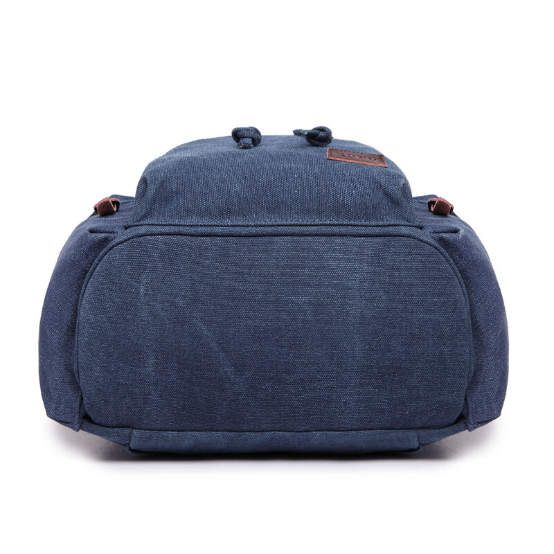 Kenike navy backpack strap and pocket detail