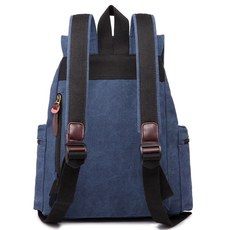 Kenike navy canvas backpack side profile