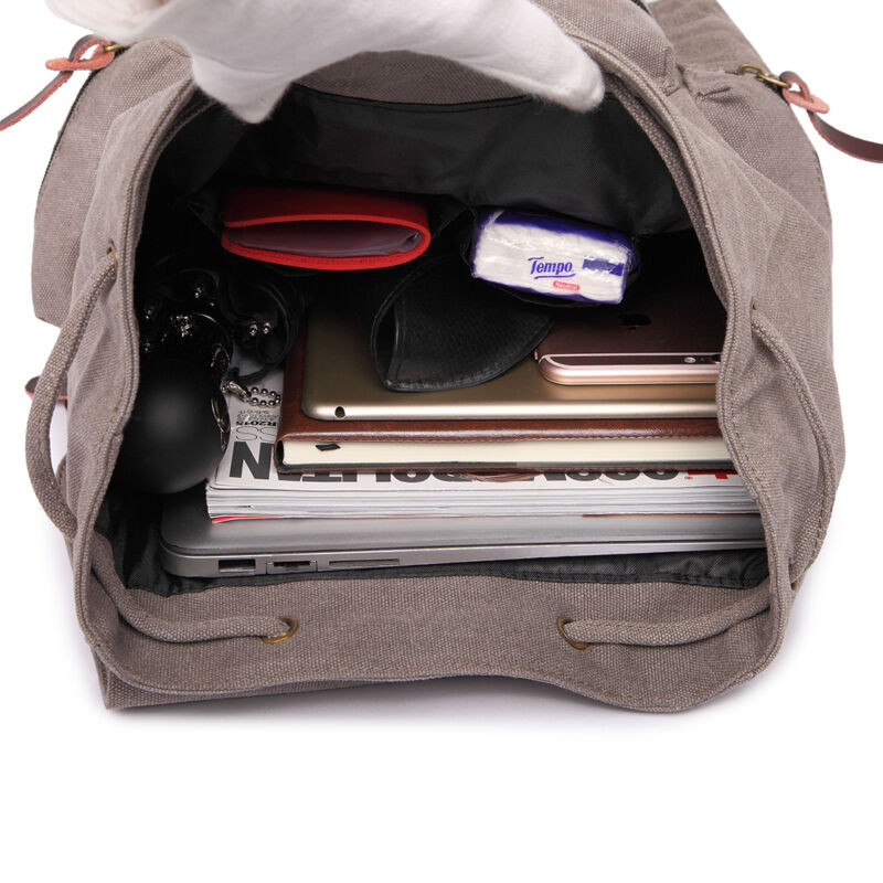 Kenike grey unisex backpack rear strap view