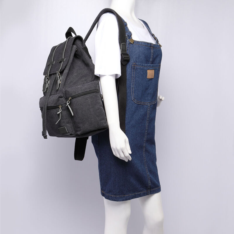 Kenike canvas rucksack front and side comparison
