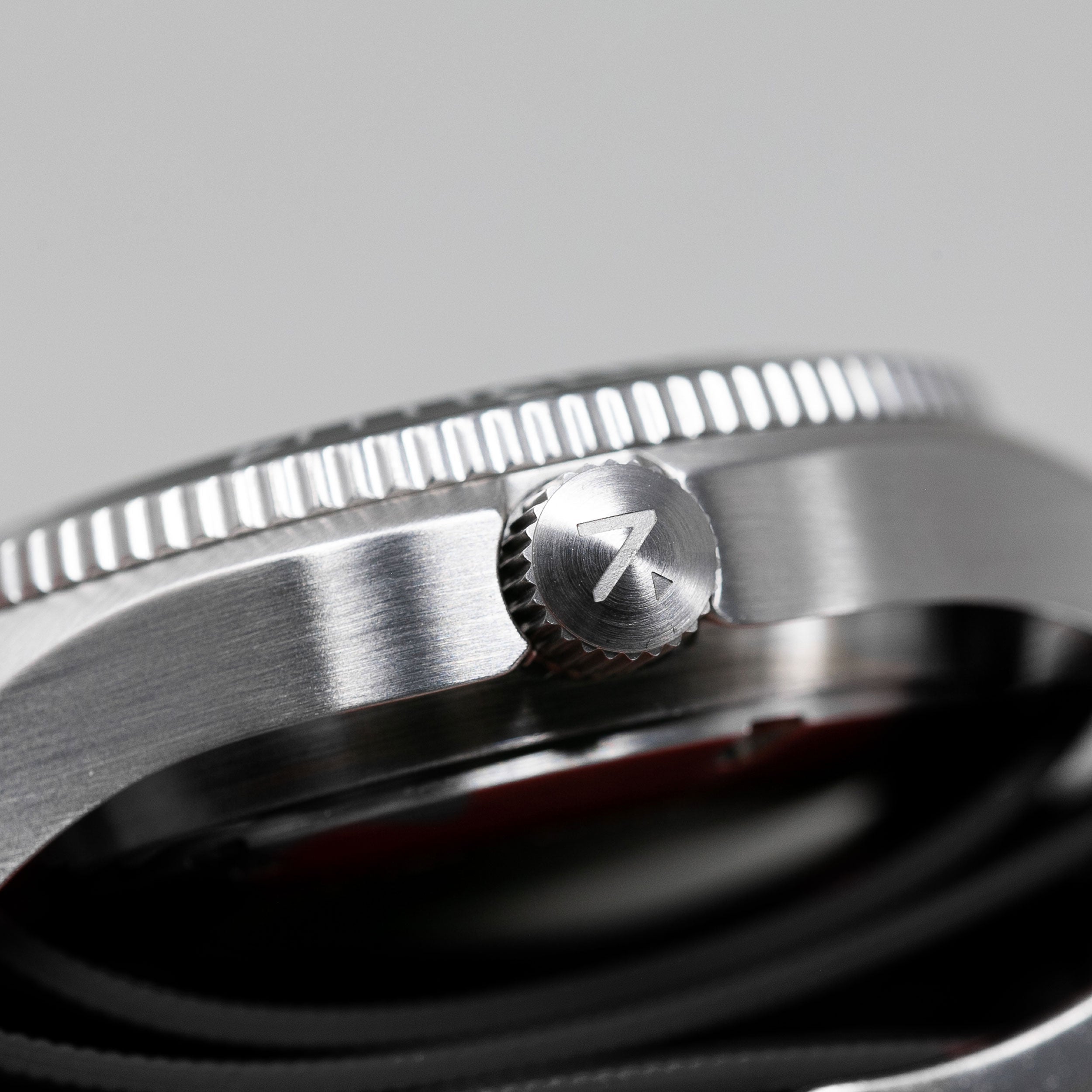 Rotate North Tempest Quartz Navigator watch crown detail