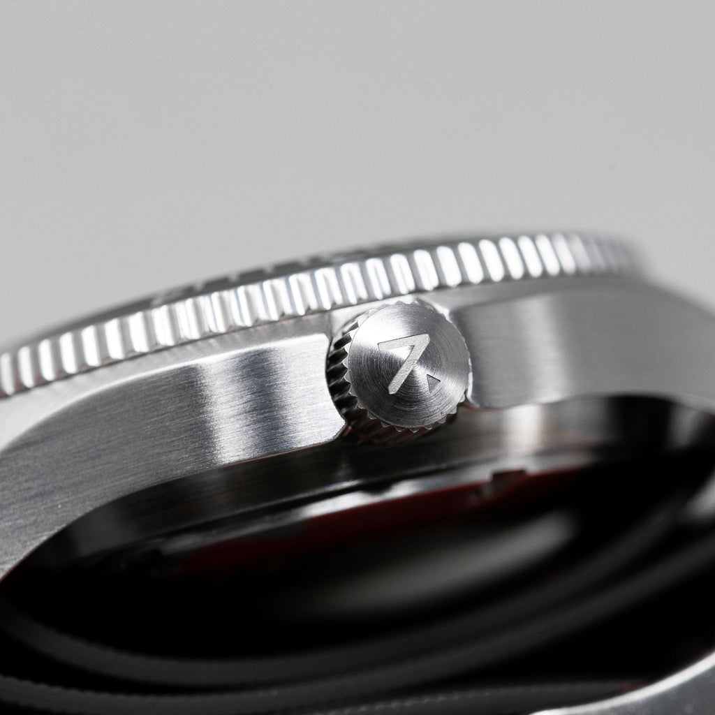 Rotate North Tempest Automatic Navigator watch crown detail