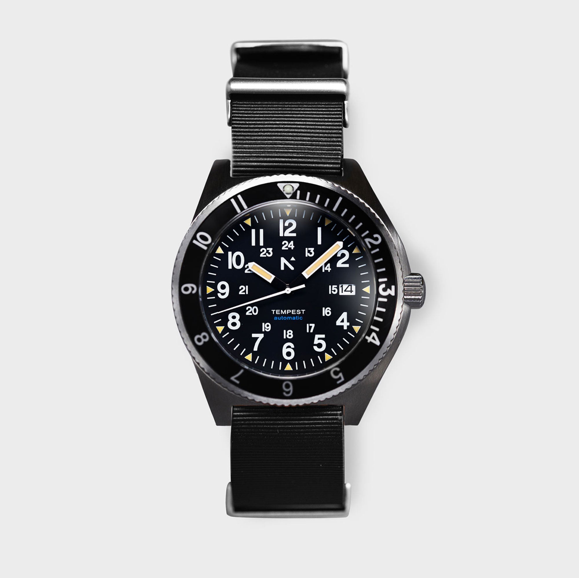 Rotate North Tempest Automatic Navigator watch in Seal Black
