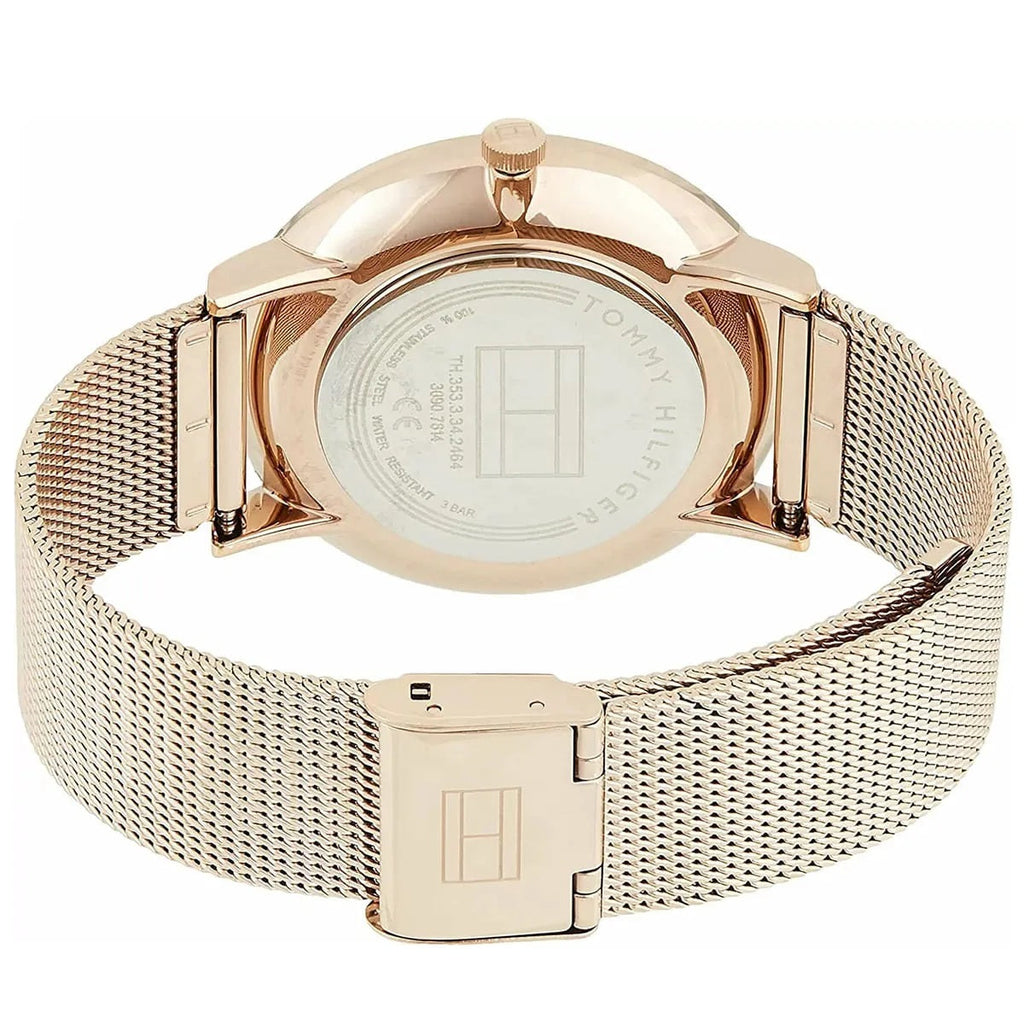 Tommy Hilfiger 1781944 rose gold mesh strap back view