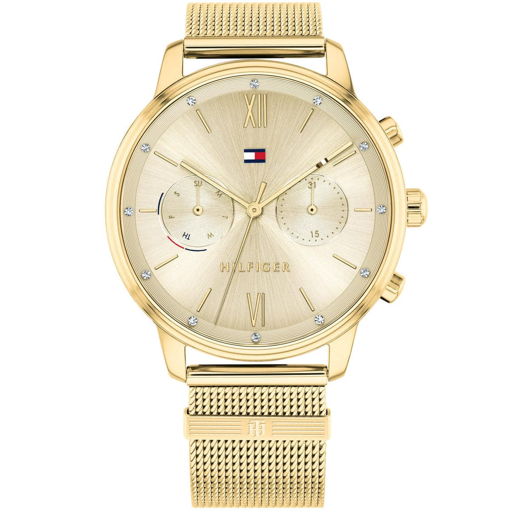 Tommy Hilfiger 1782302 Blake gold mesh watch front view