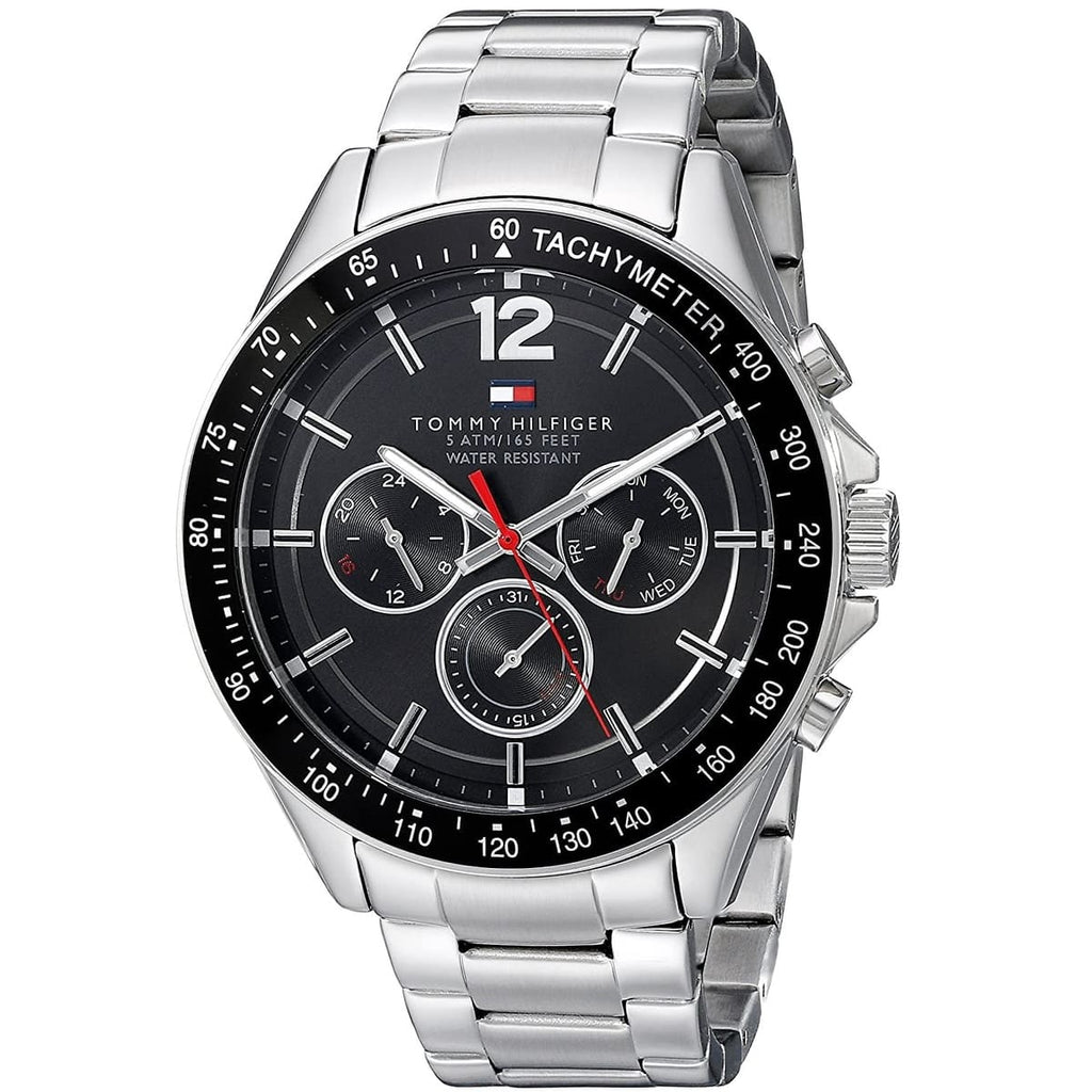 Tommy Hilfiger 1791104 black dial close-up