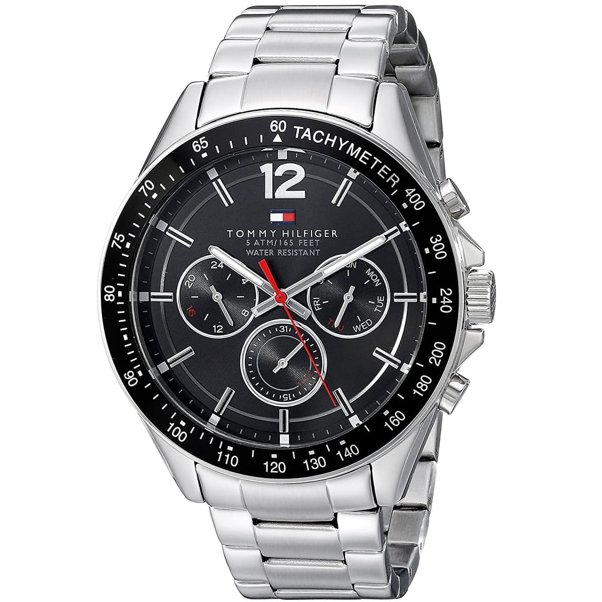 Tommy Hilfiger 1791104 black dial close-up