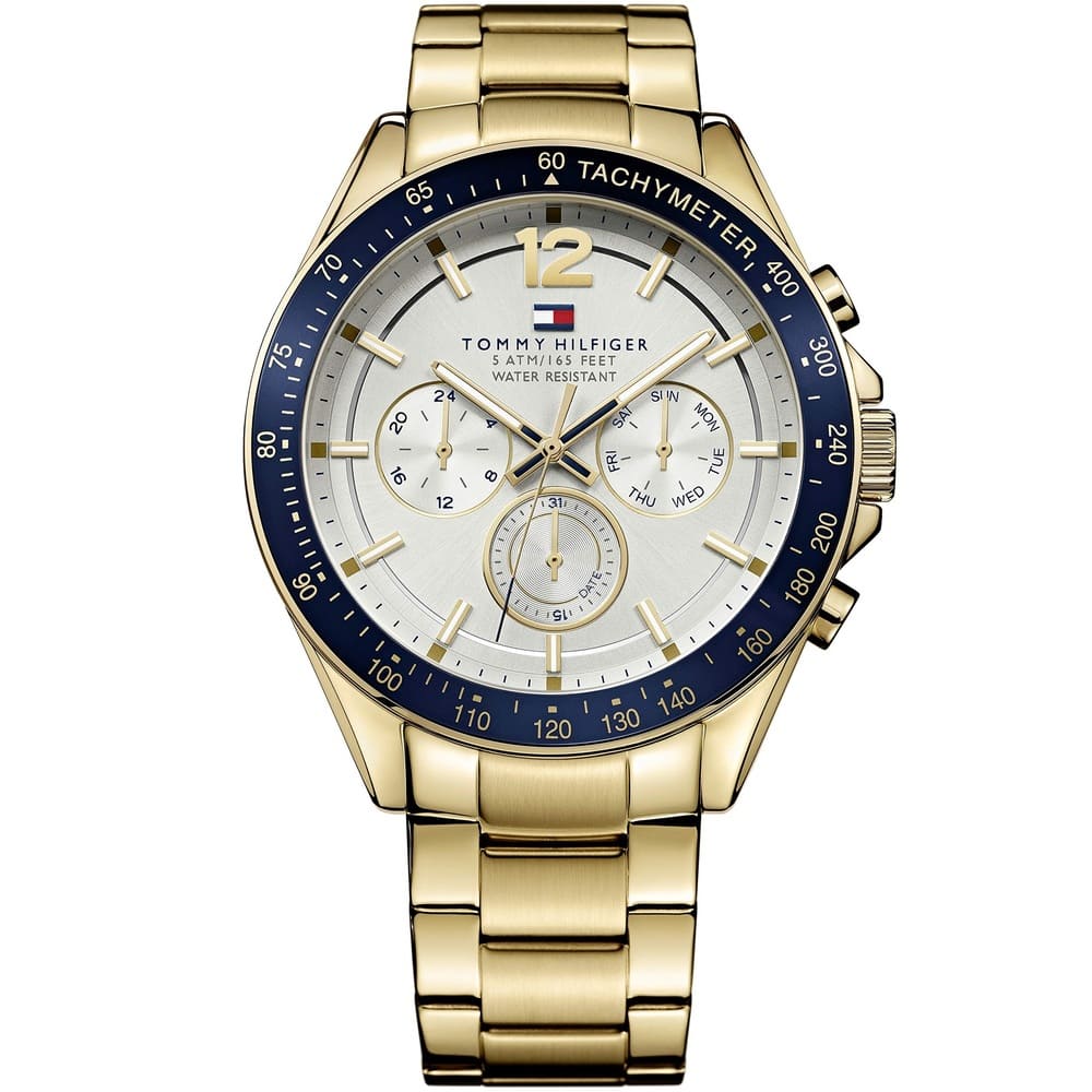 Tommy Hilfiger 1791121 Luke gold watch front view with gold dial